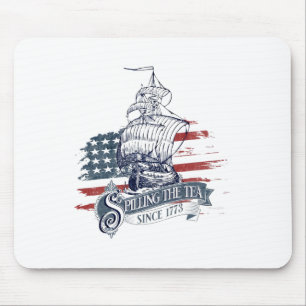 Tapis De Souris 4 juillet Drôle De Déverser Le Thé Depuis 1773 Qua
