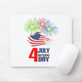 Tapis De Souris 4 juillet - Fête de l'Indépendance avec Drapeau et (Avec souris)