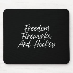 Tapis De Souris 4 juillet Feu de Liberté Patriotique Hockey Fai
