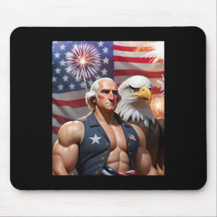 Tapis De Souris 4 juillet Funny Patriotique George Washington