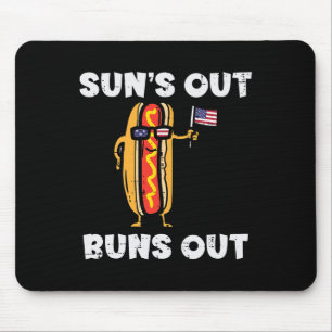 Tapis De Souris 4 juillet Hotdog Drapeau américain Soleil drôle fe