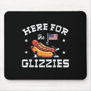 Tapis De Souris 4 juillet Ici Pour Glizzies Hotdog Patriot Men W
