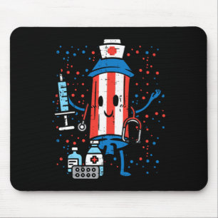 Tapis De Souris 4 juillet Infirmière Pirate Funny America Scruter