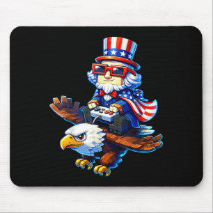 Tapis De Souris 4 juillet joueur patriote Oncle Sam Rétro Pixel