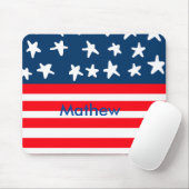 Tapis De Souris 4 juillet jour de l'indépendance ajouter nom texte (Avec souris)