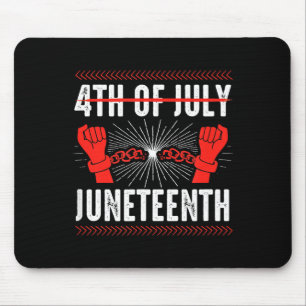 Tapis De Souris 4 juillet juneteenth fête de l'indépendance noir