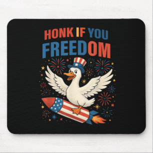 Tapis De Souris 4 juillet Klaxonnez si vous aimez la liberté Oie A