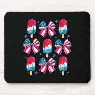 Tapis De Souris 4 juillet mignon Popsicle Bows Patriotique Femmes