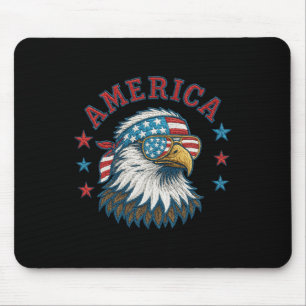 Tapis De Souris 4 juillet Patriotique Liberté Faux Broderie Amer