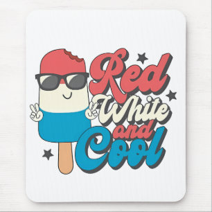 Tapis De Souris 4 juillet Popsicles Rouge Blanc Et Cool