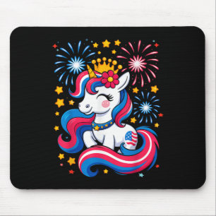 Tapis De Souris 4 juillet Unicorn Girls Enfants Toddler mignonne A