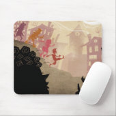 Tapis De Souris 4 petits monstres - marchant par la ville (Avec souris)