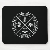 Tapis De Souris 4 Vertus stoïques Sagesse Tempérance Justice Coura (Devant)