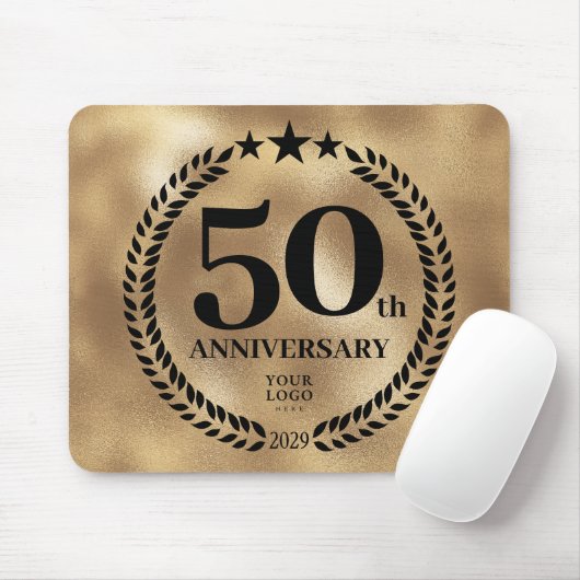 Tapis De Souris 50e anniversaire d'affaires Or (Avec souris)