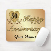 Tapis De Souris 50e anniversaire - Or (Avec souris)