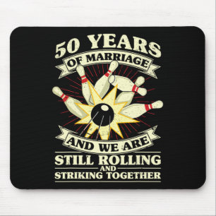 Tapis De Souris 50e Mariage Anniversaire Bowling marié épouse Husb
