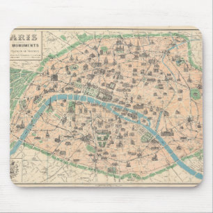Tapis De Souris 5406-Paris Ses Monuments carte plane