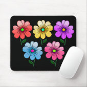 Tapis De Souris 5 Fleurs de couleur (Avec souris)