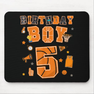 Tapis De Souris 5e anniversaire Boy 5 ans Basketball Party Cinq an