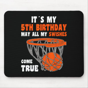 Tapis De Souris 5year old Happy 5th Birthday Basketball 5th Birthd