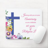 Tapis De Souris 60e Anniversaire, Nun, Religious Life Cross (Avec souris)