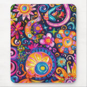 Tapis De Souris 60s 70s Hippy Hippie Psychedelic (Devant)