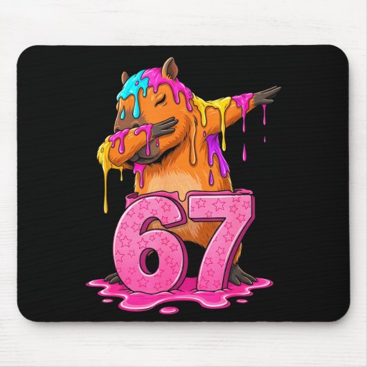 Tapis De Souris 67 Animals Funny 67 Brainrot Youth Kids Capybara 6 (Devant)