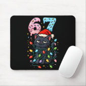 Tapis De Souris 67 Black Cat Christmas Ice Cream Drip Santa Hat Si (Avec souris)