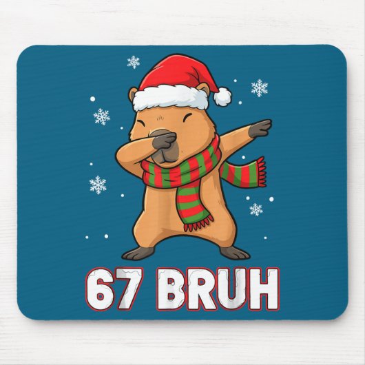 Tapis De Souris 67 Bruh Six Seven Meme Capybara Christmas Kids Boy (Devant)