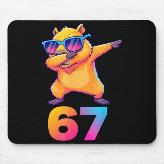 Tapis De Souris 67 Capybara Six Seven Meme Animal Cool Capybara Da (Devant)