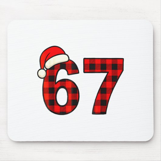 Tapis De Souris 67 Christmas Funny Six Seven Meme Brainrot Plaid S (Devant)