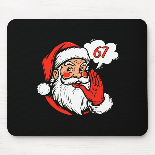 Tapis De Souris 67 Christmas Funny Six Seven Meme Brainrot Santa C (Devant)
