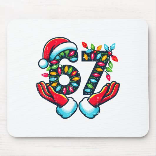 Tapis De Souris 67 Christmas Lights Funny Christmas 6 7 Meme Xmas (Devant)