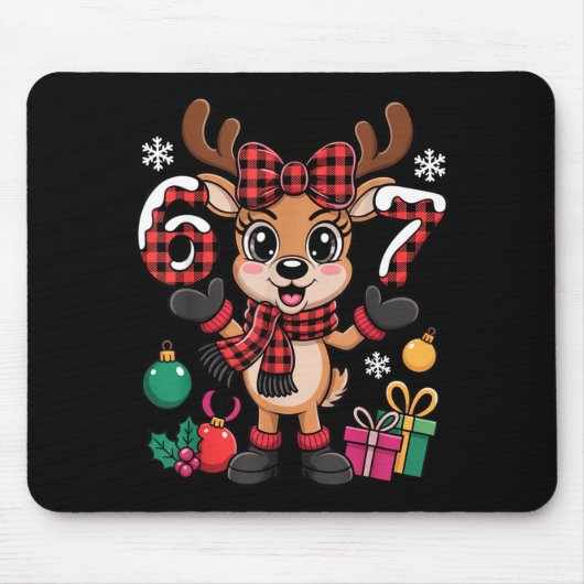 Tapis De Souris 67 Christmas Outfit Women Meme Reindeer Six Seven (Devant)