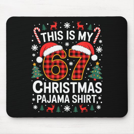 Tapis De Souris 67 Christmas Pajama Shirt Funny Six Seven Meme Bra (Devant)