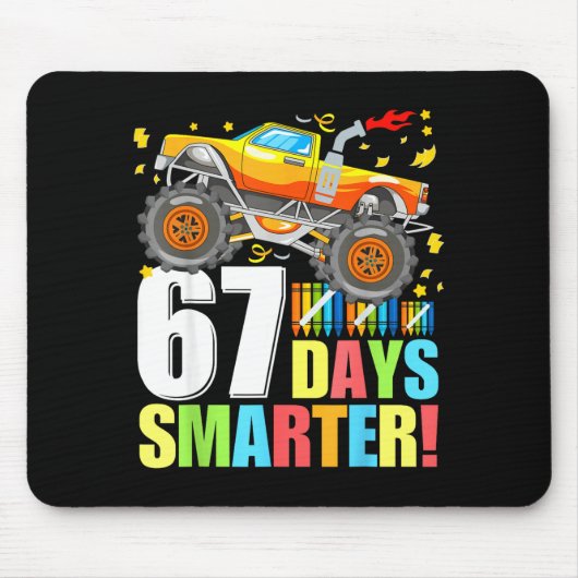 Tapis De Souris 67 Days Of School Smarter Funny Six Seven Monster (Devant)