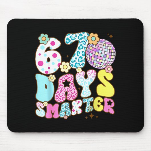 Tapis De Souris 67 Days Smarter 67 Days School Teacher Students Me (Devant)