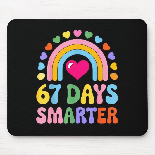 Tapis De Souris 67 Days Smarter Happy Teacher Back To School Celeb (Devant)