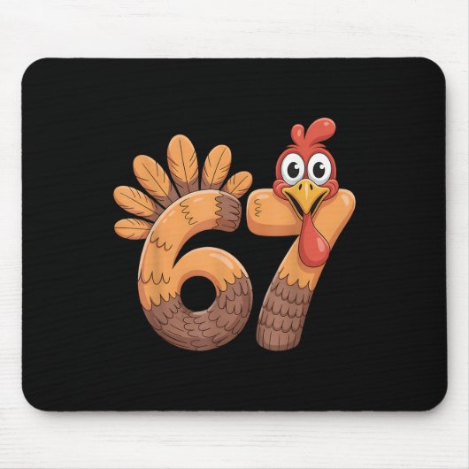 Tapis De Souris 67 drôle de dinde d'Action de grâce 67 dinde (Devant)