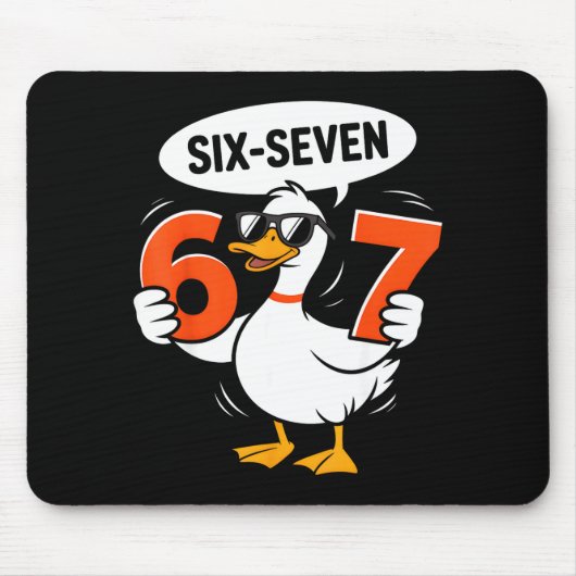 Tapis De Souris 67 Duck Meme Funny Six Seven Gen Alpha Slang Cool  (Devant)