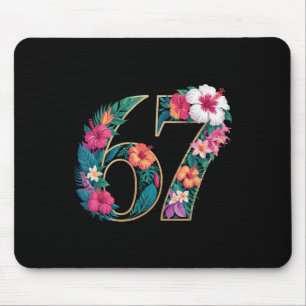 Tapis De Souris 67 Floral Fleur Gén 67e Anniversaire Numéro 67 