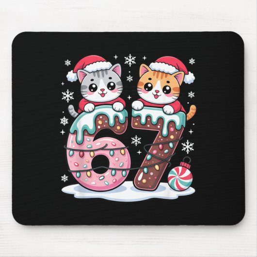 Tapis De Souris 67 Funny Meme Kawaii Cats Christmas Ice Cream Drip (Devant)