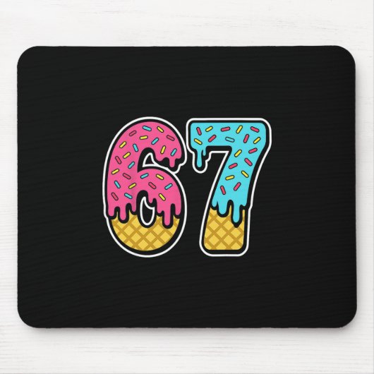 Tapis De Souris 67 Glace Drip Meme Six Sept Drôle Gen Alpha D (Devant)