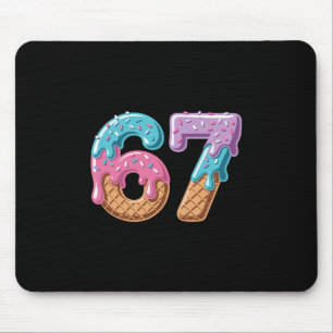 Tapis De Souris 67 Glace qui dégouline Drôle Six Sept Mème Numéro 