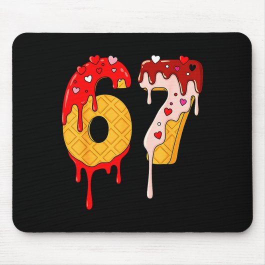 Tapis De Souris 67 Ice Cream Drip Meme Funny Six Seven Valentine D (Devant)