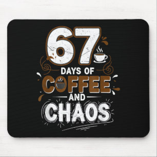 Tapis De Souris 67 Jours De Café Enseignants Rétro École Six Sept