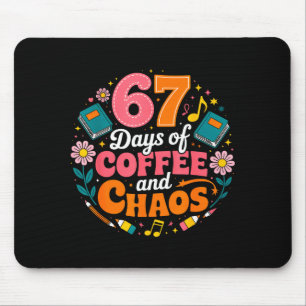 Tapis De Souris 67 Jours D'école Amoureux du café 67e jour d'école