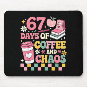 Tapis De Souris 67 Jours d'école Amoureux du café 67e jour d'école