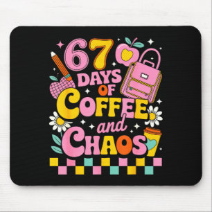 Tapis De Souris 67 Jours D'école Amoureux du café 67e jour d'école