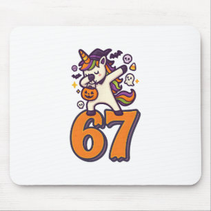 Tapis De Souris 67 Licorne Halloween Brainrot Mème Six Sept Fille'